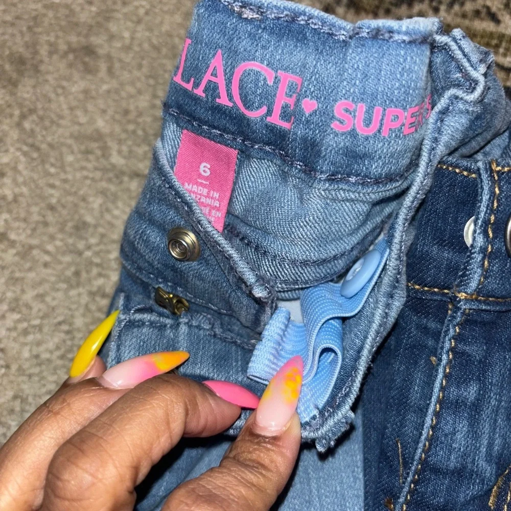 The Children's Place Girls Super Skinny Jeans - Light Blue, Dark Blue, and Black - Picture 6 of 6